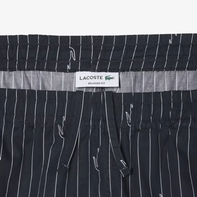 Crocodile Print Stripe Cotton Shorts