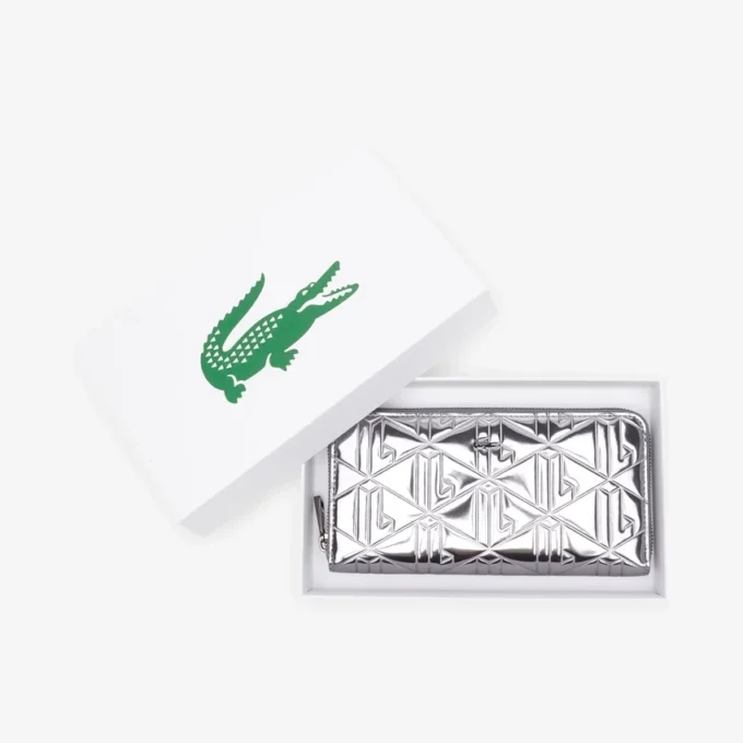 Large Zip-Up Metallic Billfold