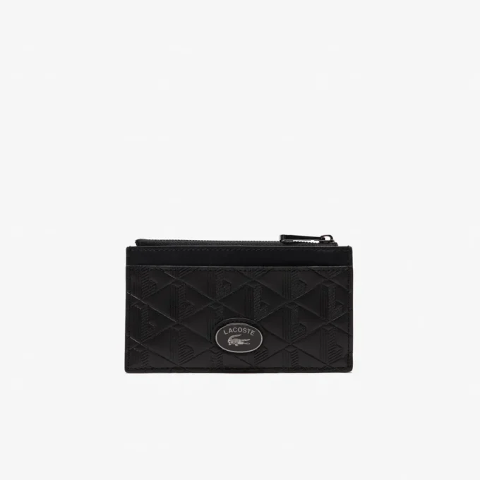 Monogram Leather Zip Card Holder