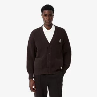 Relaxed Fit Ribbed Cotton Cardigan