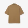 Runway Badge Accent Oversized Satin Polo Shirt