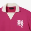 Runway Badge Accent Oversized Satin Polo Shirt