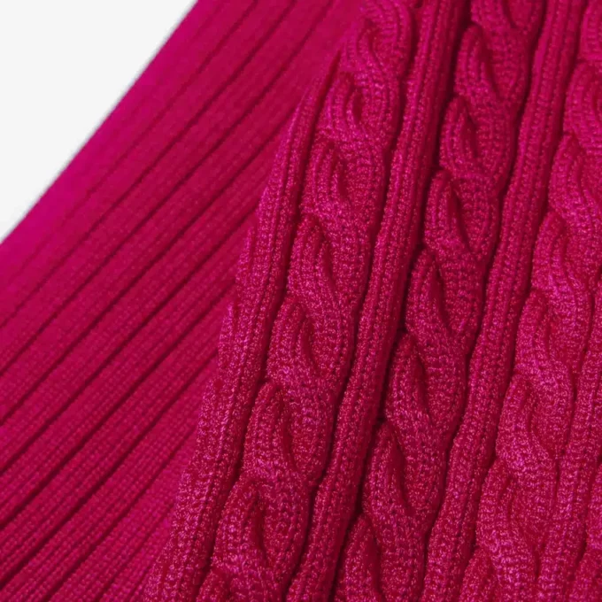 Runway Cable Knit Polo Collar Sweater