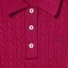 Runway Cable Knit Polo Collar Sweater