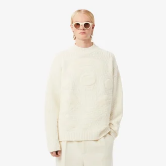 Runway Embroidered Badge Wool Sweater