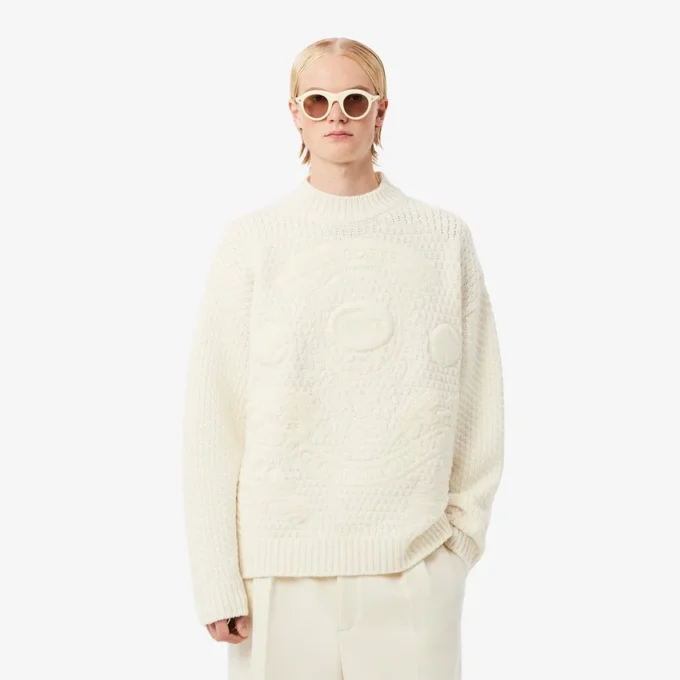 Runway Embroidered Badge Wool Sweater