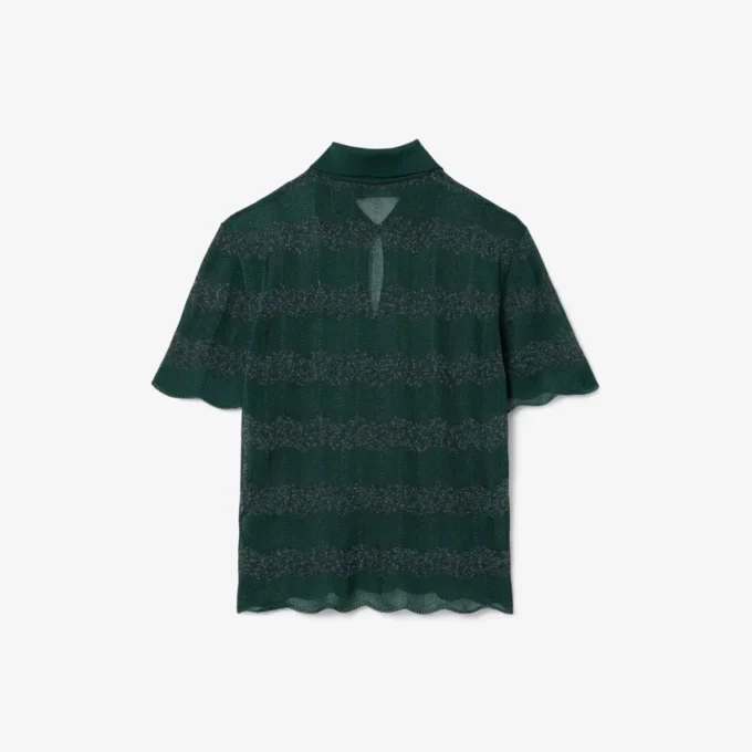 Runway Pointelle Polo Collar Sweater