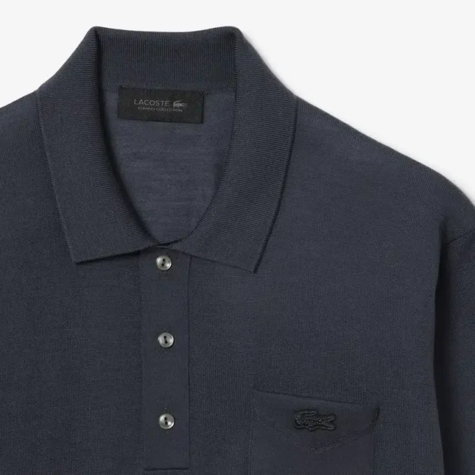 Runway Polo Collar Merino Wool Sweater