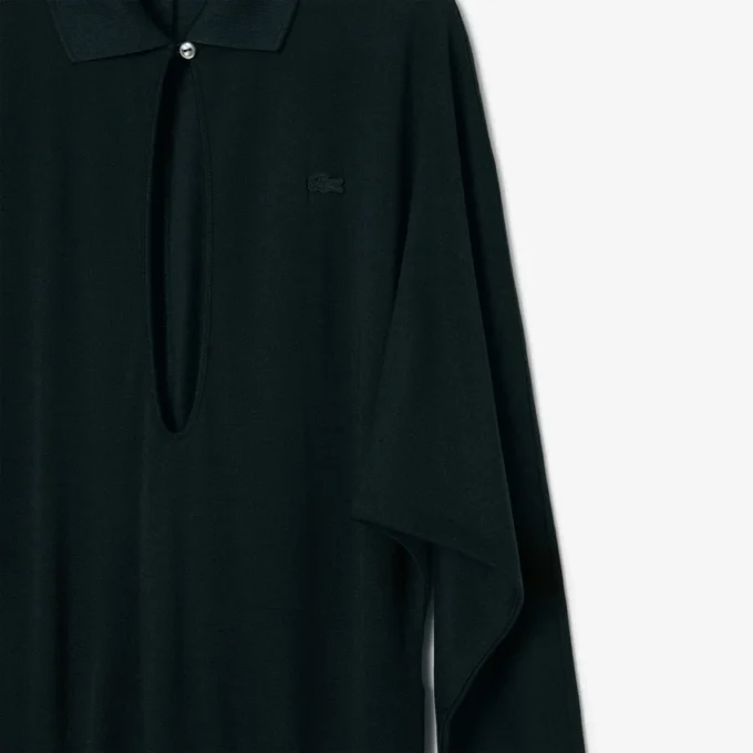 Runway Polo Collar Silk Maxi Dress