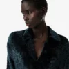 Runway Polo Collar Velour Sweater