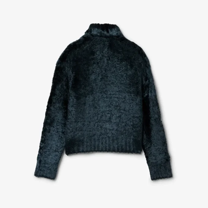 Runway Polo Collar Velour Sweater