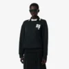 Runway Polo Shirt Collar Badge Accent Sweatshirt