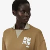 Runway Polo Shirt Collar Badge Accent Sweatshirt