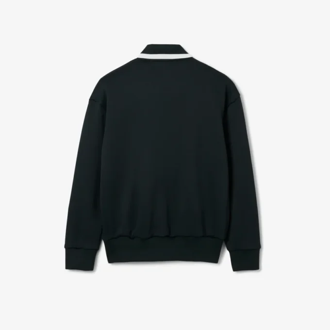 Runway Polo Shirt Collar Badge Accent Sweatshirt