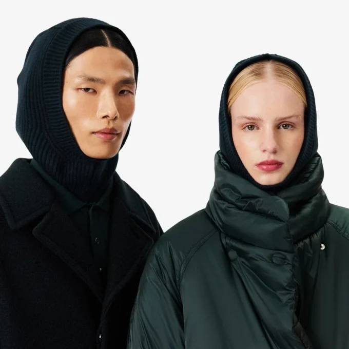 Runway Rib Knit Felted Wool Balaclava