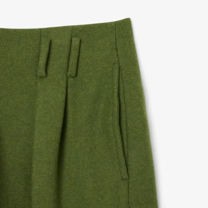 Runway Straight Fit Slub Wool Tailored Pants