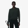 Runway Wool Blend Polo Collar Sweater