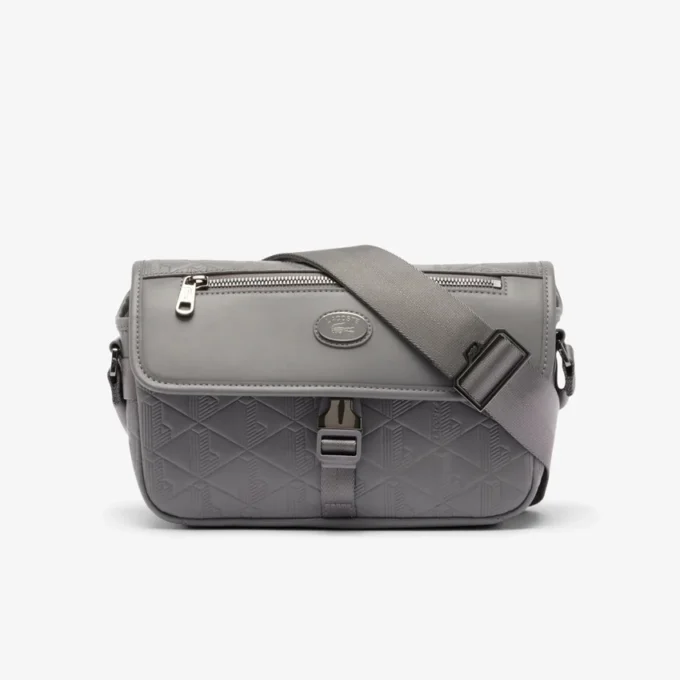 Small Monogram Leather Flap Satchel