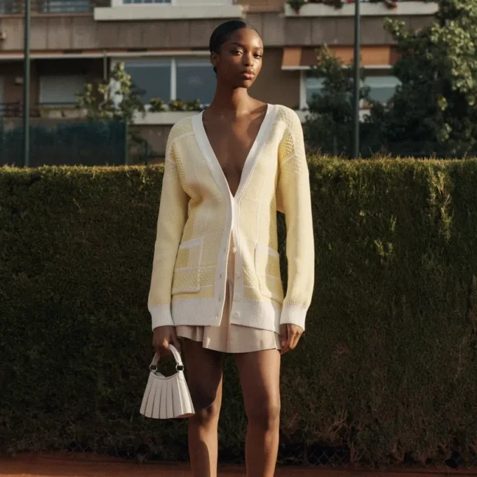 Tennis Court Long Cardigan