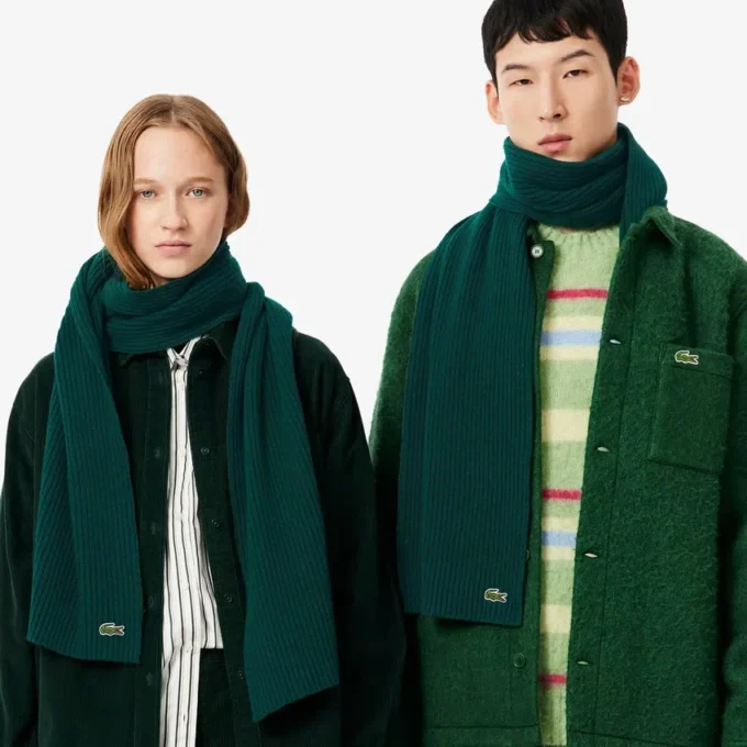 Unisex Ribbed Wool Scarf
