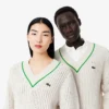 Unisex V-Neck Striped Tennis Sweater